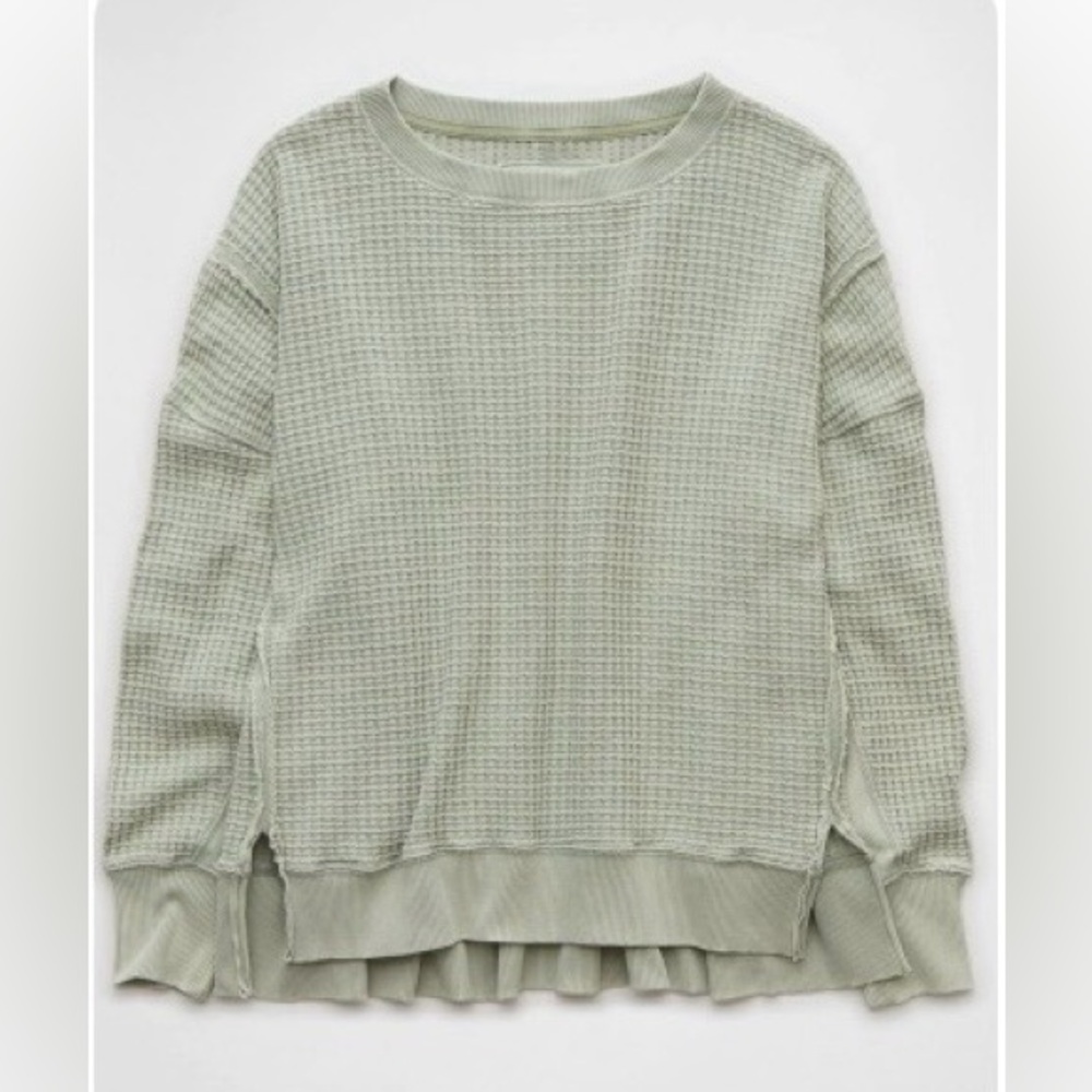 American Eagle Hug Waffle Crew Neck Sweatshirt
